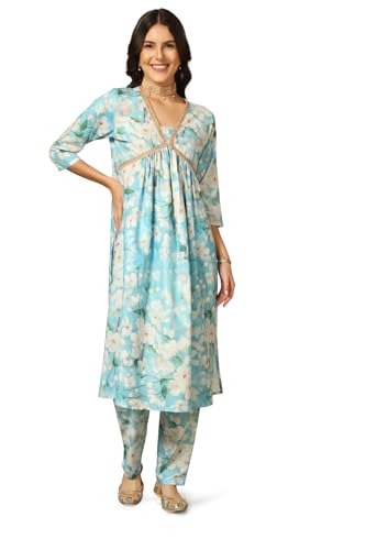Image of Leriya Fashion Black Kurta Set for Woman | Kurti Set for Woman | Anarkali Suit for Women Kurtis | Short Kurti for Women | Ethnic Jaipuri Straight Kurta Set with Palazzo Pants | Salwar Suit for Party Outfits
