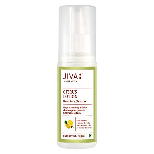 Image of Jiva Citrus Lotion 100ml | 100% Pure & Natural Cleanser | Removes Make-Up, Blackheads, Oil & Dirt | Hydrates & Maintains The Skin's Natural pH Balance For A Natural Glow (Pack Of 4)