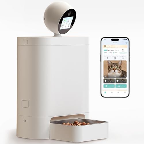 Automatic Cat Feeder with Camera 360°, 2K HD Pet Feeder with Nigh...