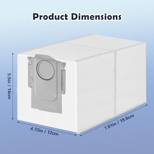 Dust Bags for roborock Qrevo Series/QV35S/35A,Qrevo S/Qrevo Pro/Qrevo Curv/Qrevo Edge/Qrevo S5V/Saros 10R/10/Z70,Qrevo Master/Slim Robot Vacuum Cleaner Accessories,10 Pack 3L High Capacity Dust Bag