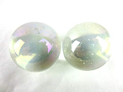 Big Game Toys Set of 2 SOAP Bubble Boulders Iridescent Oil soap Large Shooter Solid Glass Marbles