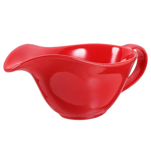 Zerodeko Ceramic Sauce Boat Ceramic Gravy Boat Creamer Pitcher Milk Pitcher Mini Pitcher Gravy Boats Coffee Pitcher Milk Jug Cream Pitcher Gravy Serving Boat Ceramic Pitcher Ceramics Red