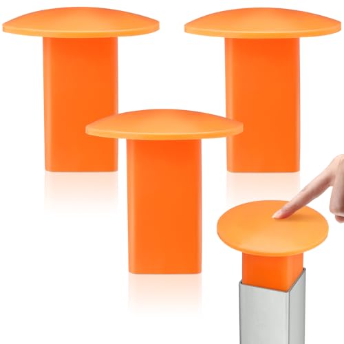 Image of Pangda 4 Pcs Baseball Base Plugs for Baseball Field Rubber Ground Receptacle Plugs for Softball Anchor (Orange)