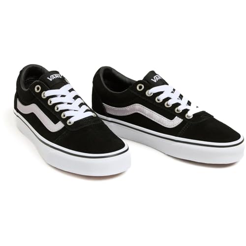 Vans Women's Ward Sneaker, Metallic Sidestripe Black, 2.5 UK