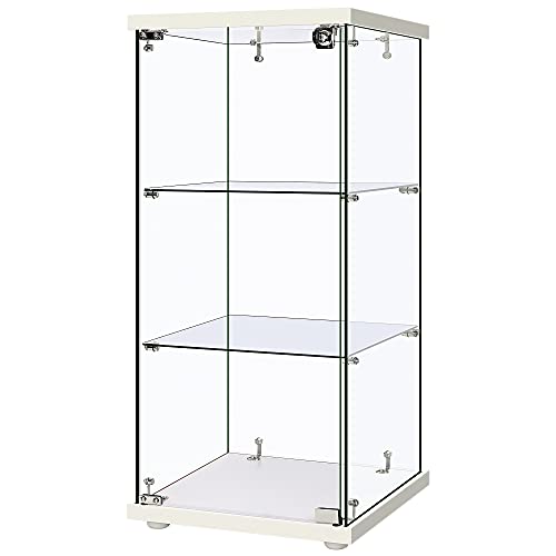 product display cabinet - VIVOHOME 3 Layers 16''W x 16''D x 34''H Glass Countertop Display Showcase Cabinet Bookcase with Lock, 4mm Tempered Glass 25mm MDF Base