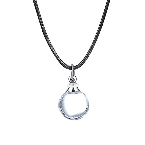 KY Jewlery - Collar con colgante de urna de cobre y cristal redondo para cenizas Cover