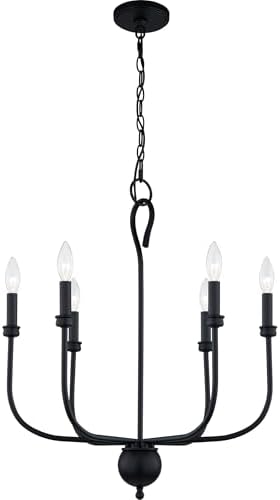 Quoizel Blanche 6-Light Matte Black Chandelier