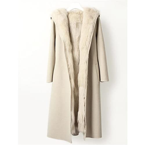 Cfsncm Women Winter Cashmere Coat Thick Warm Liner Double Sided Wool Coats Female Casual Slim Long Winter Jacket (Color : A, Size : S Code) #TOP3