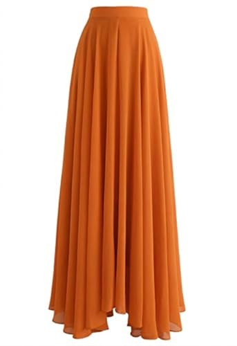 Image of Women's Full Length Georgette Long Skirt- 8 Meters Maxi Flare.