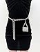 BEMYLV Silver Purse Belt Fashion Fanny Pack for Women Waist Purse Mini Chain Belt Bag for Dresses Jeans