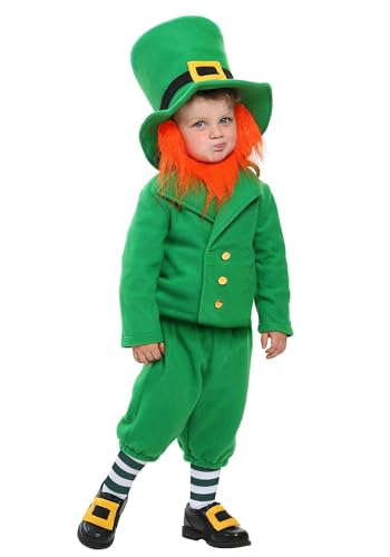 Fun Costumes Leprechaun Toddler Costume - Fleece Jacket, Pants, Hat with Gold Buckle, 18 Months