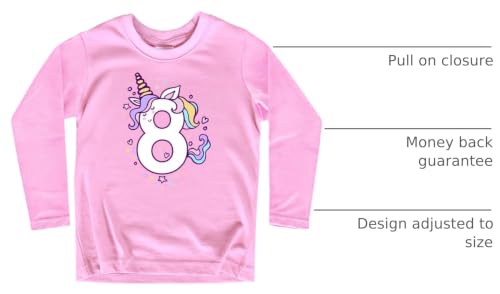 Image of Unicorn Birthday Shirts for Toddler Girls Outfit 7th 8th Shirt Seven Eight Year Old