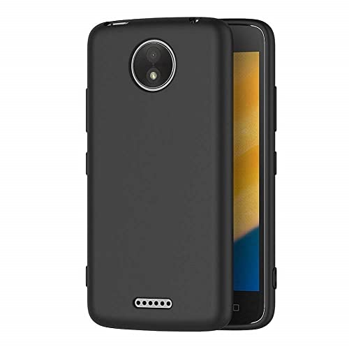 Image of Mobile Back Cover Case for Moto C Plus (Silicone Case|CameraProtection|Black SC1510)