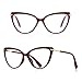weiyuchen Fashion Cat Eye Glasses Frame TR90 Small Anti Blue Ray Eyeglasses Retro Women Office Lady Eyewears, Red