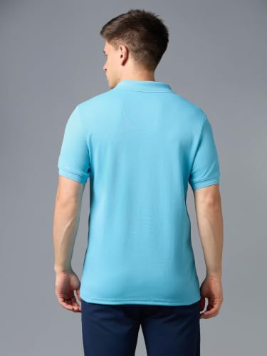 Image of TECHNOSPORT Men's Regular Fit Half Sleeve Polo T-Shirt with Collar, ELASTO Plus Quick Dry Moisture Wicking Polo Tee for Gym Sports Golf and Casual Wear