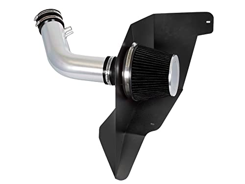 Cold Air Intake System with Heat Shield Kit + Filter Combo BLACK Compatible For 15-17 Ford Mustang 3.7L V6