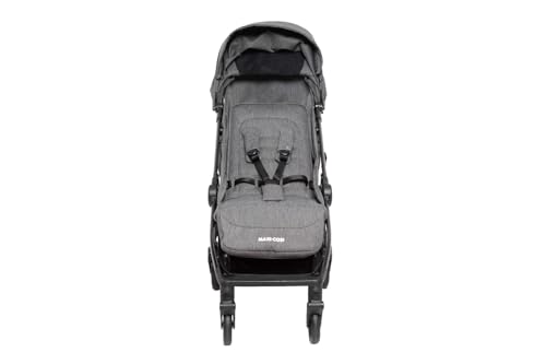 Image of Maxi-Cosi Eva Lightweight Baby Stroller,0-4 Years, Automatic One-Hand Fold, Flat Recline,Carry Strap,Puncture-Proof Wheels,5-Point Harness,Mosquito Net,Bumper Bar, Compact &Travel-Friendly Pram- Grey