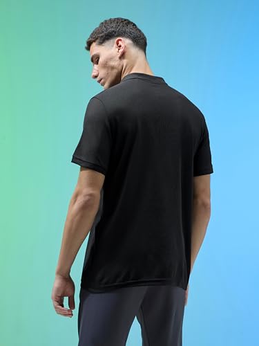 Image of TECHNOSPORT Men's Slim Fit Solid Half Sleeve Polo T-Shirt for Gym, Sports & Running