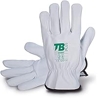 10 Pares TB Guante de Protección Laboral TB Plus 160IBSZ | Guante de Seguridad para Trabajos con Riesgos Mecánicos y Térmicos. Fabricado en Piel Flor Vacuno, Color Gris. Talla 9