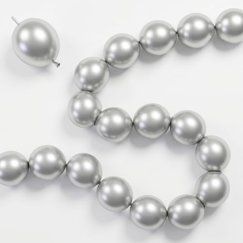 Image of Silver Link Balloons, 60PCS Linking Balloons with Tail for Balloon Wall Arch and Chains, Quick Linkable Balloon for Wedding Birthday Baby Shower Engagement Graduation Party Decorations (6inch)