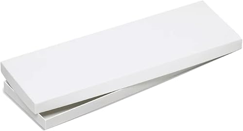 Miniatura 1 de Cajas de corbata de papel de regalo de 14 x 4 12 x 34 pulgadas, paquete de 2 (blanco)