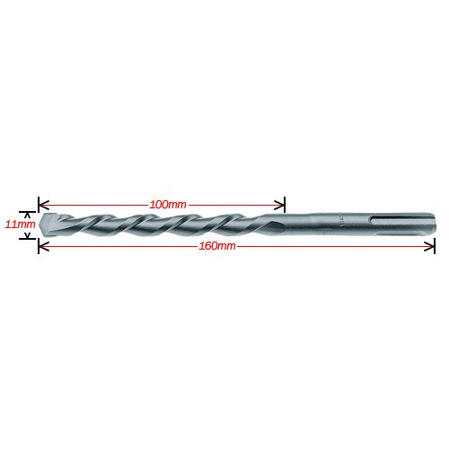 Makita D-00212 Hammer Drill Bit, SDS-Plus, 11 x 160 mm