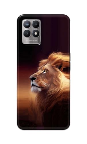 Image of PRINTFIDAA Printed Hard Back Cover Case for Realme 8i | Realme Narzo 50 4G Back Cover (Danger Lion) -112