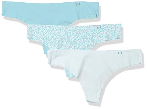 Under Armour Women's Thong Printed underwear 3-Pack, Rift Blue (462)/Blue Haze, X-Small