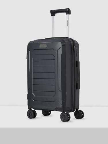 Image of Wildcraft Safara Mercury Hard Trolley Large Luggage | Durable Polycarbonate Shell | 360 Spinner Wheels | Telescopic Handle | Lightweight Check-in Travel Suitcase, Black