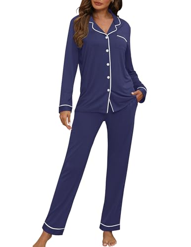 Image of HNG Women Pajama Set Long Sleeve Sleepwear Fashion Night Wear