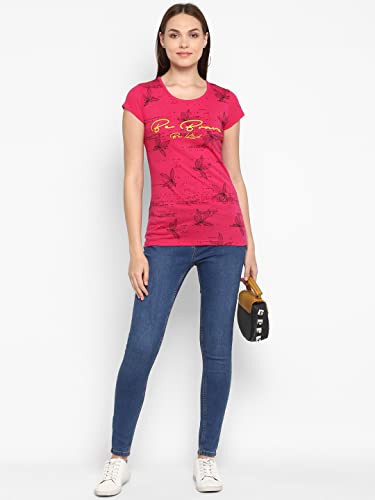 Image of Modeve Women Printed Cotton Blend Half Sleeve Round Neck T-Shirt for Summer