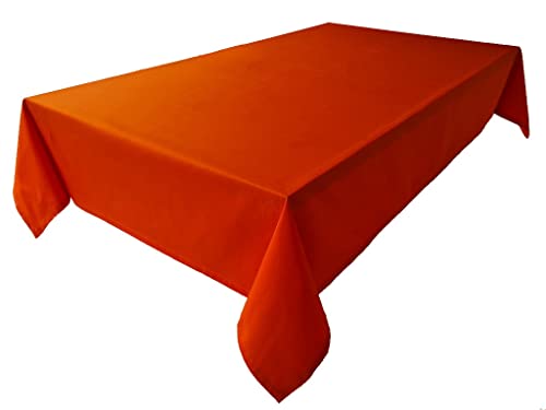 Hochwertige Tischdecke Tischwäsche aus 100% Baumwolle Kollektion Konzept, Farbe & Größe wählbar (Tischdecke - 150x350cm, Orange) – Ansicht 1