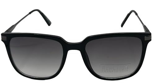 Kenneth Cole Reaction Mens Shiny Black W/Gun Plastic Sunglass, KC1400 1B2