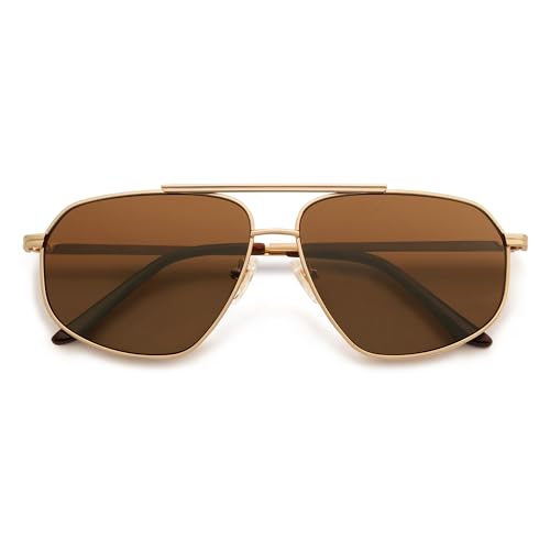 Image of SOJOS Retro Hexagon Aviator Sunglasses for Women Men Trendy Vintage UV400 Protection Shades SJ1200