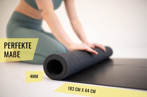 byINGI Professionele yogamat inclusief draagriem, van natuurlijk rubber en extreem antislip PU, vrij van schadelijke stoffen en veganistisch, duurzaam, voor alle soorten yoga, ontwikkeld door yogaleraren, 183 x 68 x 0,4 cm - Image 6