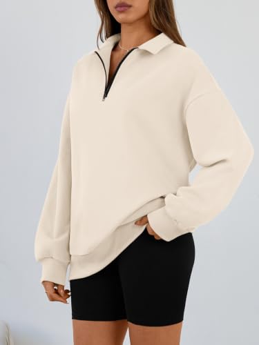 Image of Trendy Queen Women's Oversized Sweatshirts Half Quarter Zip Fleece Sweaters