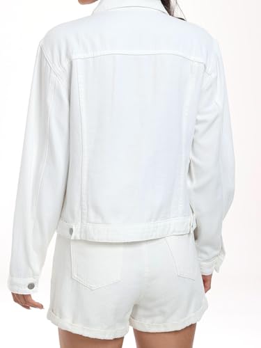 J.Corrine Women's Denim Jacket Long Sleeves Button Down Shacket Jacket Jean Coat with Pockets 6