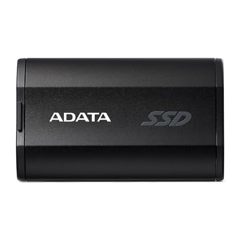 ADATA SD810 2000G IP68 Water Resistance Up to 2000 MB/s USB 3.2 Gen 2 USB-C External Solid State Drive - Black for iPhone 15/Pro/Max, Android (SD810-2000G-CBK) Cover