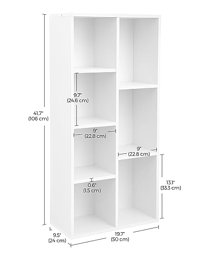 Vasagle ULBC27WT Bookcase, Bookshelf With 7 Compartments, Freestanding Shelves And Cube Organizer, For Display In Living Room, Bedroom, And Home Office, White Ulbc27Wt thumb #2
