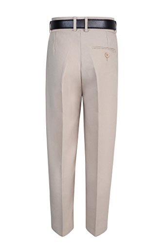 S.H. Churchill & Co. Boy's Comfort Waist Dress Pants and Belt - Khaki, 72