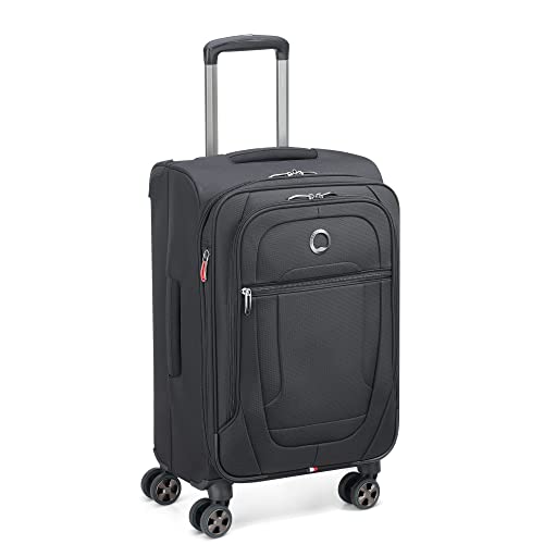 Image of DELSEY PARIS Helium DLX Softside Expandable Luggage with Spinner Wheels, Black, Carry on 20 Inch