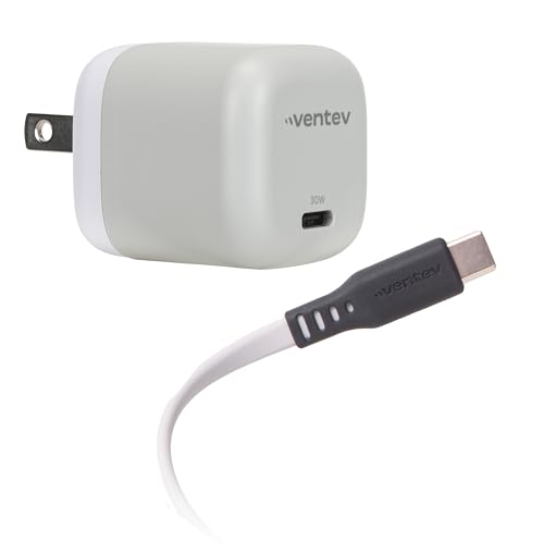 Ventev – 30W USB-C Wall Charger with 3.3ft USB-C Cable for iPhone 17, Pro, Pro Max & Air, iPhones 16-15, AirPods Pro, iPad Pro, iPad Air, Pixel 9, Samsung Galaxy S25 Ultra