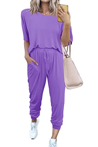 PRETTYGARDEN Women's Two Piece Sets 2025 Summer Spring Jogger Pants Travel Vacation Lounge Outfits Airplane Matching Clothes