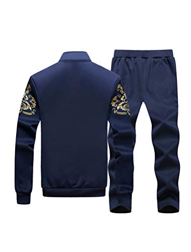 PASOK Men's Casual Tracksuit Full Zip Running Jogging Athletic Sports Jacket and Pants Set