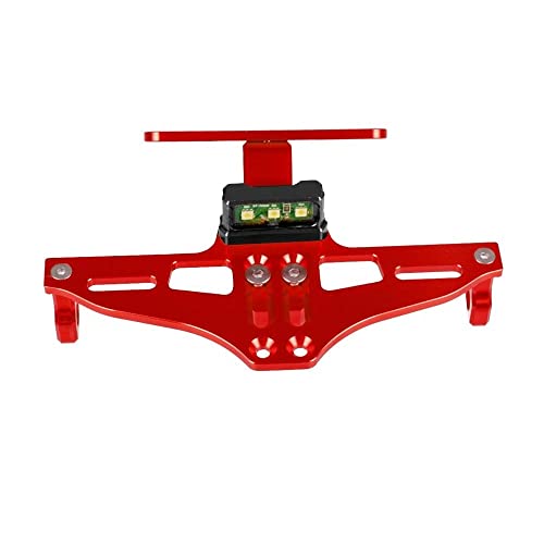 QCHIAN Kennzeichenhalter Universal Motorrad Kennzeichenhalter Halterung Für Yamaha XT660R XJ6 Für NMAX 155 WR250R XT 125 TMAX 530 500 Lizenz Halterung Plate (Color : Rood)