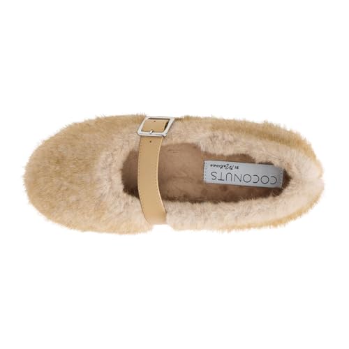 Coconuts by Matisse Womens Nome Faux Fur Mary Jane Flats Casual - Beige4