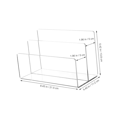 HOMSFOU Acrylic Double Slot File Organizer Desktop Mail and Document Holder for Office Home Efficiently Saves Space Keeps Files Tidy Versatile for Magazines