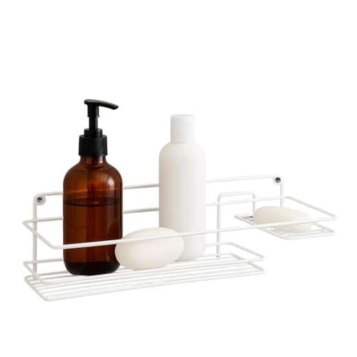 Suporte Porta Shampoo Sabonete Prateleira Organizador Banheiro Aramado Aço Cor: Branco