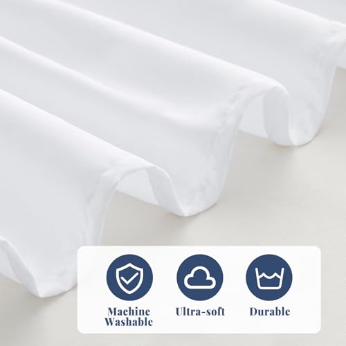 ANARACHON Queen Bed Skirt, Elastic Wrap Around Bed Skirt Queen Size, Bed Skirts for Adjustable Bed, Easy Fit with 14\" Drop Length Tailored Drop Dust Ruffle (White) - Thumbnail 6