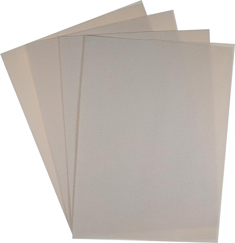 Image of KCS 4 /6 pc of 12 inch x 18 inch(30cmx45cm) 18CT Counted Cotton Aida Cloth Cross Stitch Fabric (4 pc, Ecru)